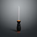 Black And Orange Handle Screwdriver With Silver Metal Shaft Ergonomic Grip Hand Tool