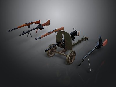 World War I weapons World War II weapons vintage weapons rifle semi-automatic rifle combat rifle campaign rifle 3d model