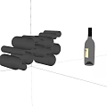 Stylish Wine Bottle Display With Modern Black Circular Wine Rack Design