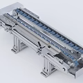 Industrial Conveyor System With Metal Frame Chain Track And Transparent Cover