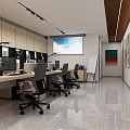 Modern Public Office Space With Open Layout Workstations Ergonomic Chairs And Potted Plants