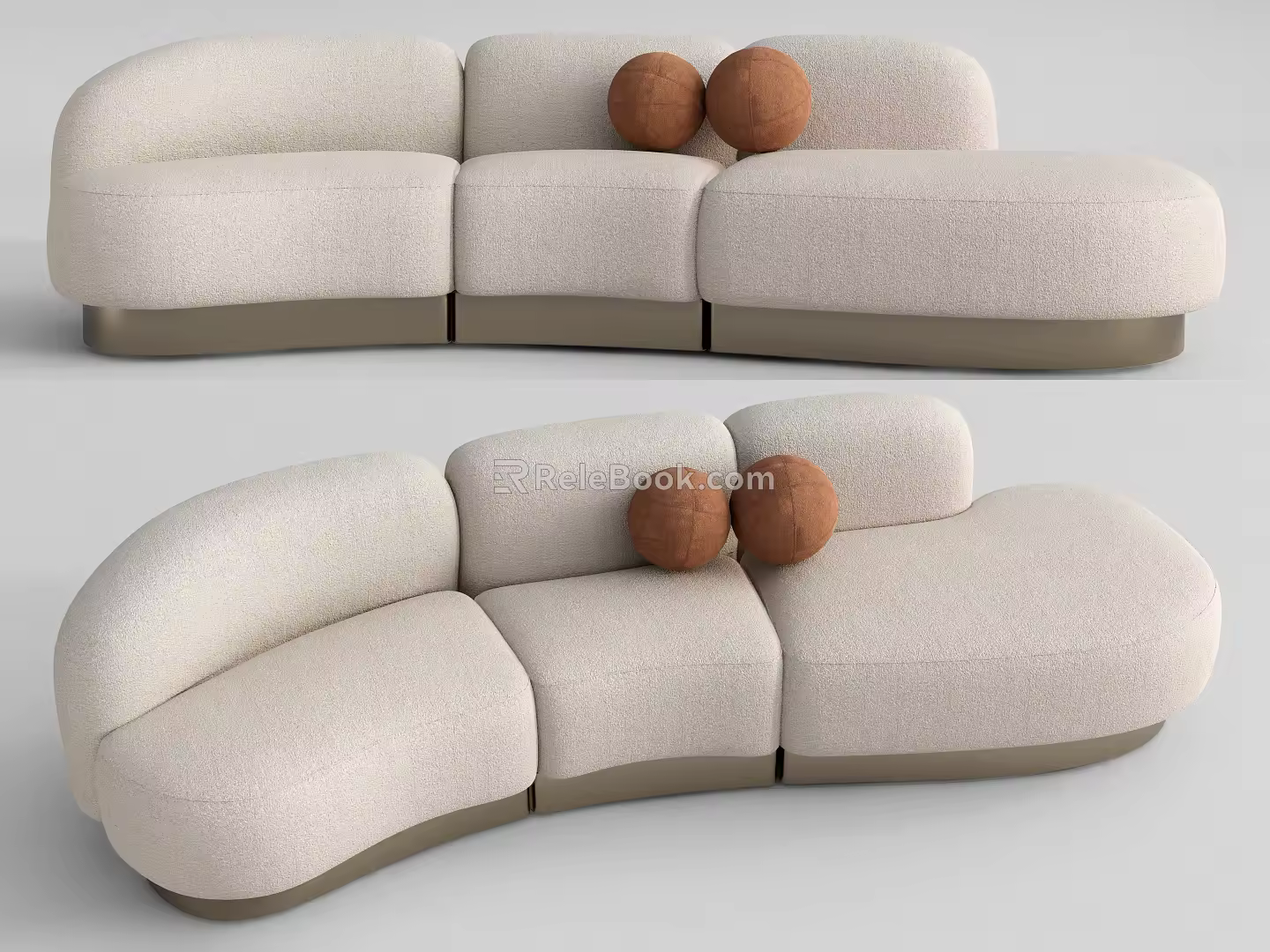 Modern Multiplayer Sofa Curved Sofa 3d model