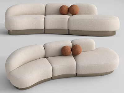 Modern Multiplayer Sofa Curved Sofa 3d model