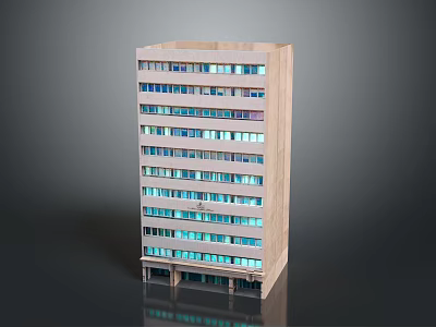 Modern Urban High Rise Building With Glass Windows And Multiple Floors 3d model