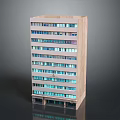 Modern Urban High Rise Building With Glass Windows And Multiple Floors