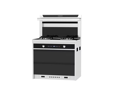 Modern Kitchen Appliance with Gas Stove Range Hood and Built in Oven Design 3d model