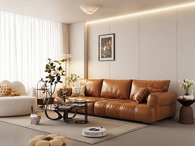 modern living room cream home living room model