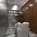 Modern Hair And Beauty Salon Interior With Wooden Panels Marble Floor And Styling Chairs