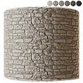 Cylindrical Stone Brick Structure With Textured Surface And Architectural Design 3d model