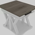 Modern Farmhouse Square Dining Table With Wooden Top White X Legs And Drawer