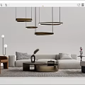 Light Luxury Sofa Coffee Table Combination 3d model