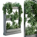 Vertical Garden Decor With Wooden Frame And Lush Green Plant Layers