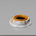 Futuristic Circular Sci-Fi Scene Component With White Orange Design And Geometric Patterns 3d model