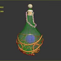 Medical Device With Transparent Bottle Blue Sphere Inside Yellow Support Structure And White Top Chain