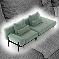 Modern Sofa Designs Featuring Beige And Light Green Cushions With Metal Frames 3d model