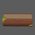 Arbor Tree Trunk Decorative Model With Orange Surface Wood Grain And Green Ends 3d model