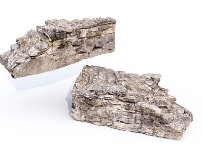 Natural Stone Building Exterior Wall With Irregular Blocks And Rough Texture 3d model