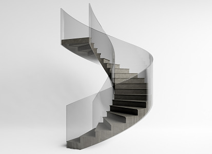 modern revolving staircase glass revolving staircase 3d model