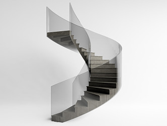 modern revolving staircase glass revolving staircase 3d model