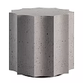 Modern Textured Concrete Side Table With Geometric Base And Smooth Top Surface 3d model