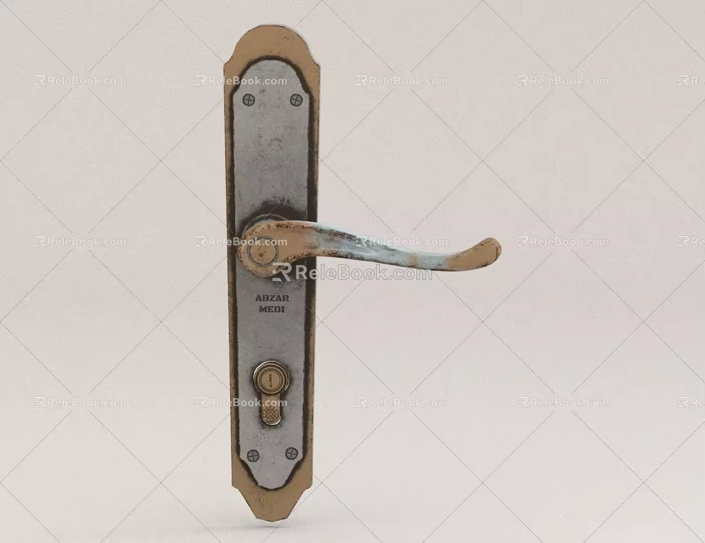 Rust Door Handle Retro Handle 3d model