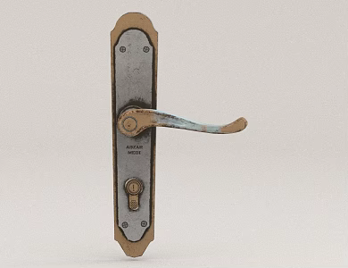 Rust Door Handle Retro Handle 3d model