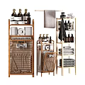 Multi layer Wooden Storage Racks For Bathroom Towels Toiletries And Roll Paper