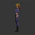 Casual Daily Clothing Outfit With Purple Cargo Pants White Jacket And Black Boots