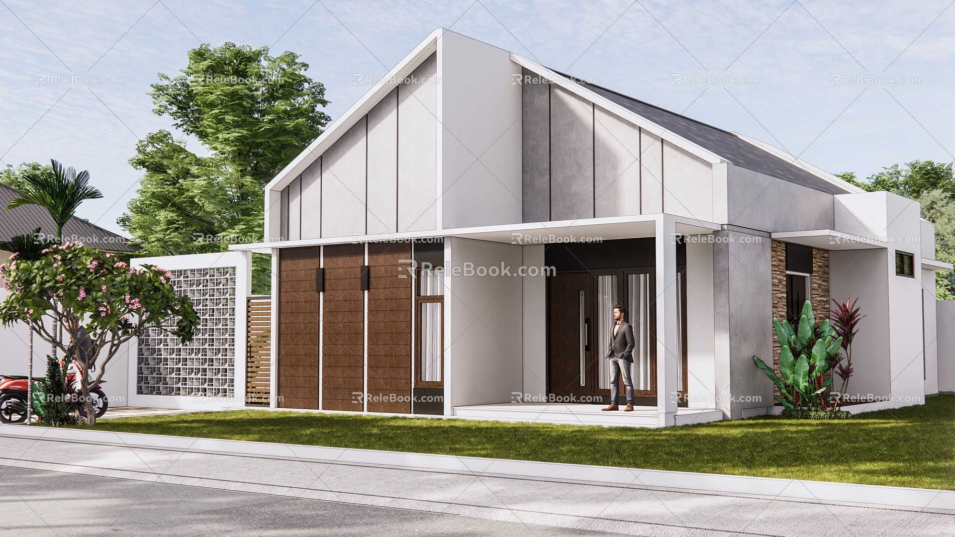 Modern single-family villa 3d model