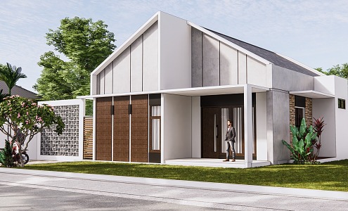 Modern single-family villa 3d model