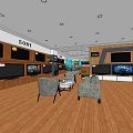 Sony Electronics Retail Store With Multiple TV Displays And Comfortable Seating Area 3d model