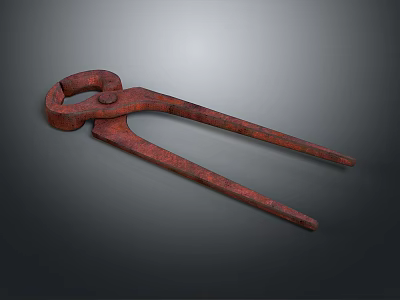 Rusty Red Metal Pliers With Aged Surface And Classic Hand Tool Design 3d model
