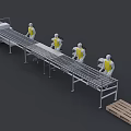 Modern Industrial Equipment With Roller Conveyor System For Workers Transporting Packages Efficiently 3d model