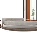 Modern Round Bed Double Bed 3d model