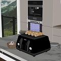 Modern Kitchen Ornaments Bread Machine Garlic Plate Wine 3d model