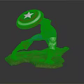 Captain America Figurine In Blue Red White Uniform With Star Shield And Rocky Base