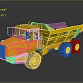 Yellow Dump Truck With Large Tires And Open Cargo Bed Design 3d model