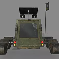 Planetary Exploration Rover Featuring Solar Panels Large Wheels And Headlights
