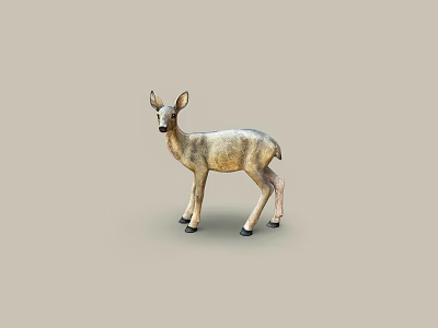 Realistic 3D Fawn Model With Light Brown And White Fur Standing Pose 3d model