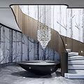 modern revolving staircase 3d model