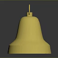 Golden Metallic Bell With Decorative Pattern And Shiny Surface On Dark Background