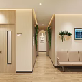 Modern Hospital Outpatient Clinic Space With Plants Glass Block And Wooden Floor
