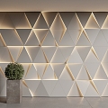 Modern background wall triangle shape background wall 3d model