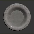 Elegant Carved Stone Decorative Basin With Ornate Pedestal And Round Rim