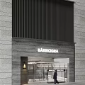 BAREICIGRA Clothing Store Modern Exterior Design With Stone Wall Glass Door And Storefront Window