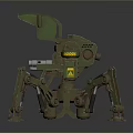 Sci Fi Mechanical Spider Character With Military Design Multi Legged Structure And Weapon 3d model