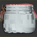 Artisan Sculpted Glass Jars With Pink Liquid And Checkered Lids On Dark Background