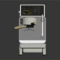 Modern Electric Coffee Machine with Digital Display and Wooden Handle in White Design