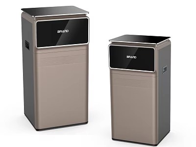 DAWEI Modern Vertical Refrigerator and Freezer with Metallic Champagne Finish and Sleek Black Top 3d model
