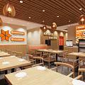 Stone Pot Chicken Hotpot Restaurant Exterior With Orange Signage Glass Doors And Dining Tables